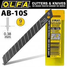 OLFA BLADES STAINLESS STEEL 10/PACK 9MM CARDED